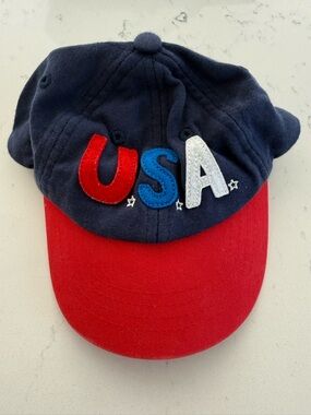 USA Appliqué Baseball Cap - Navy & Red